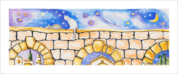 Cats on an aqueduct Artwork: Cats on an aqueduct