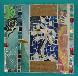 Fragments 1: part of a series combining mosaics and painting Mosaic artwork: Fragments 1